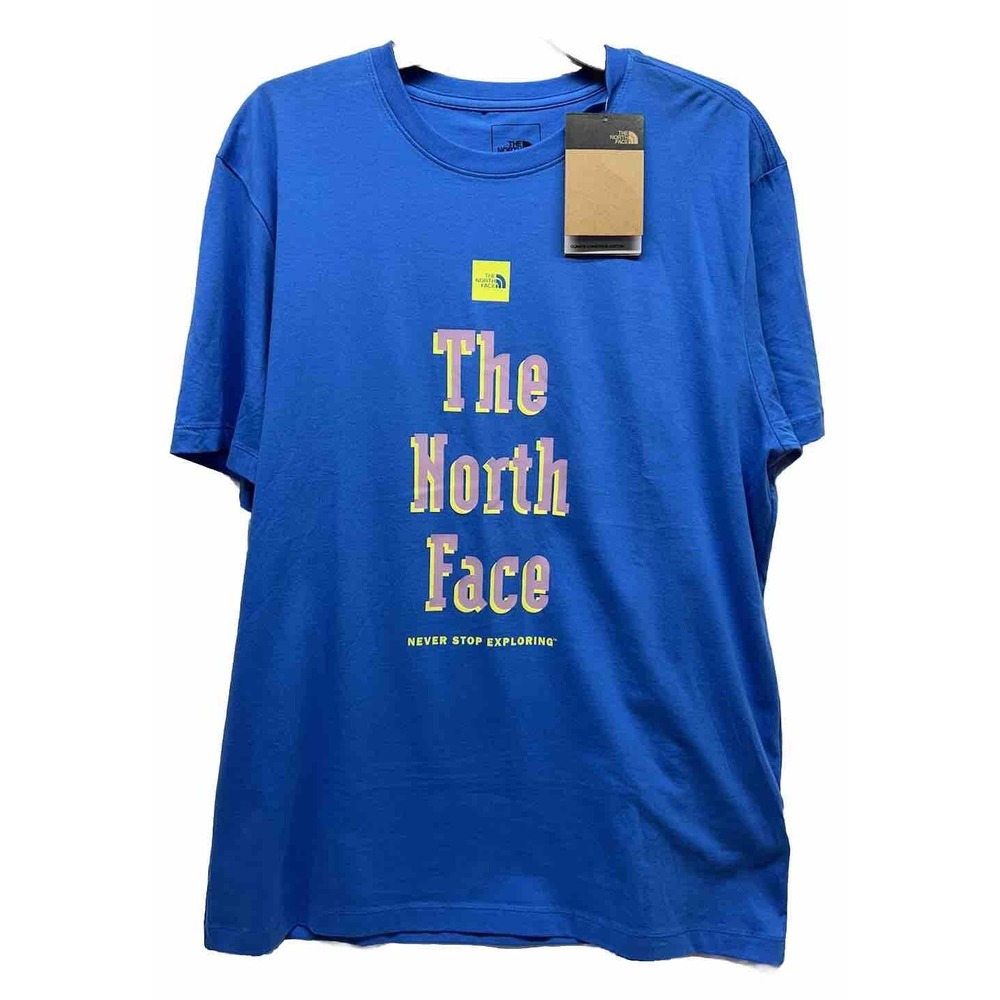 The North Face Mens Size XL Short Sleeve Super Sonic Blue Proud T-Shirt New (S5)